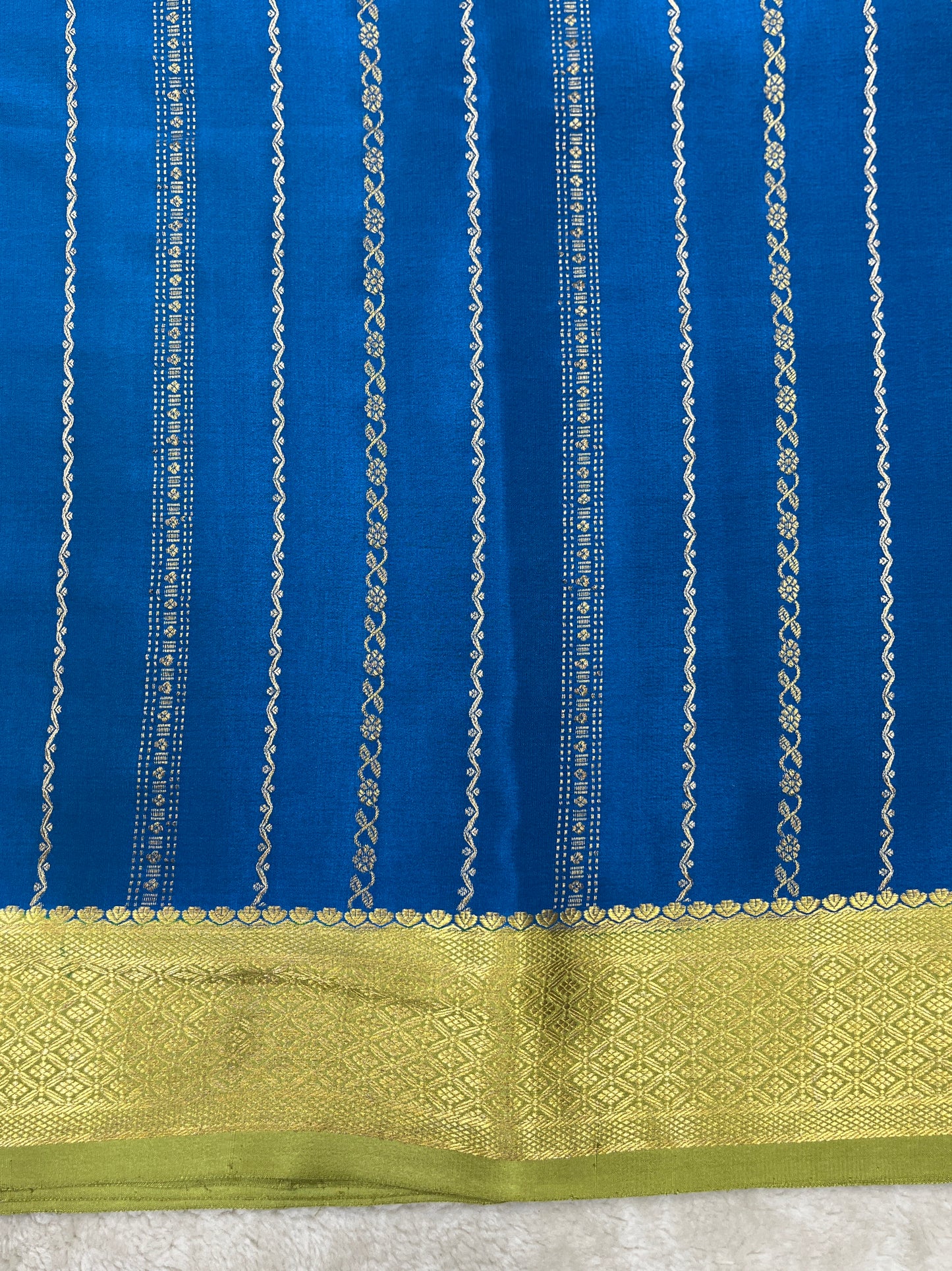 Pure Crepe Mysore Silk strips border  - 1284601