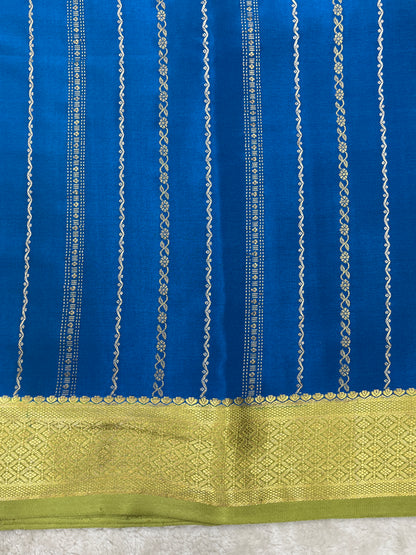 Pure Crepe Mysore Silk strips border  - 1284601