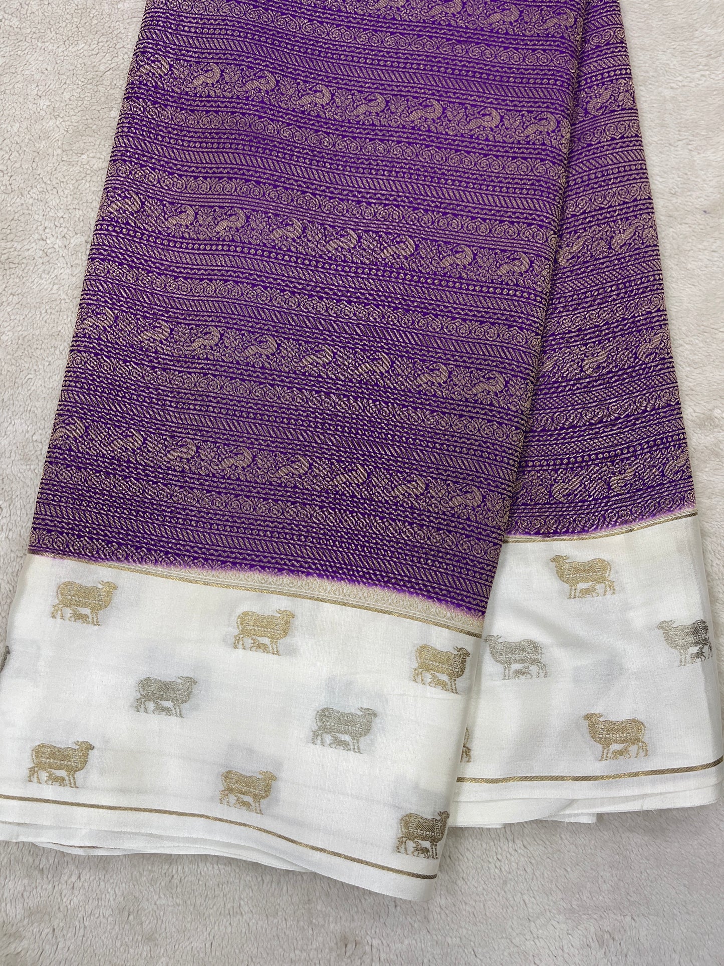 Pure crepe Mysore silk-Kad/Cow/Bor(15230701)