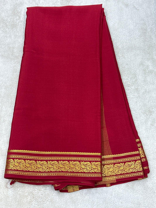 Silver Based Zari Pure Mysore Silk Saree