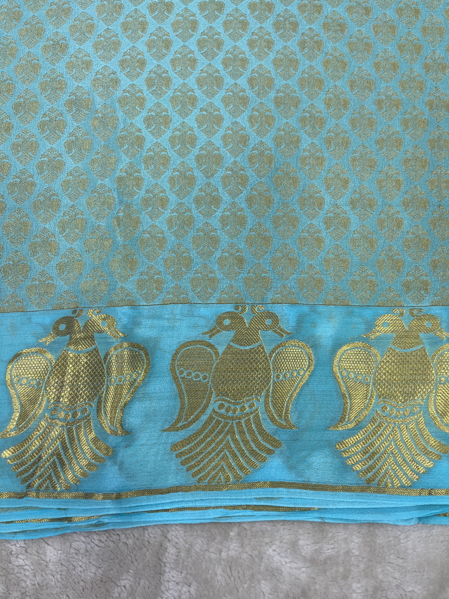 Pure Crepe Mysore Silk garuda border - 1549113