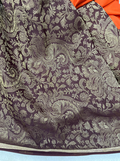 Pure crepe Mysore silk- Plain Brocade(1106503)