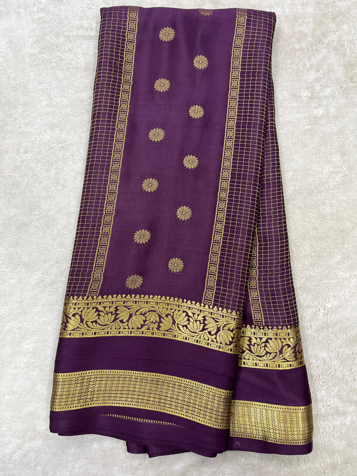 Pure crepe Mysore silk saree 12105001 (120gsm)