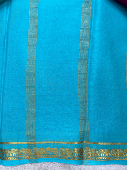 Pure crepe Mysore silk- Elephant