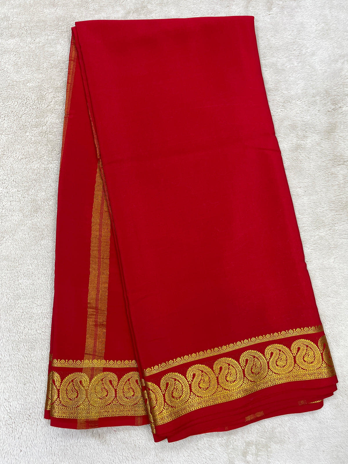 Pure Mysore silk-Mango Border -27261002(120GSM)