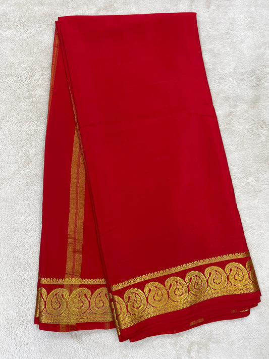 Pure Mysore silk-Mango Border -27261002(120GSM)