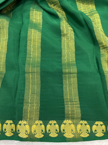 Pure crepe Mysore silk-Gatti Border & 9 By(1104001)