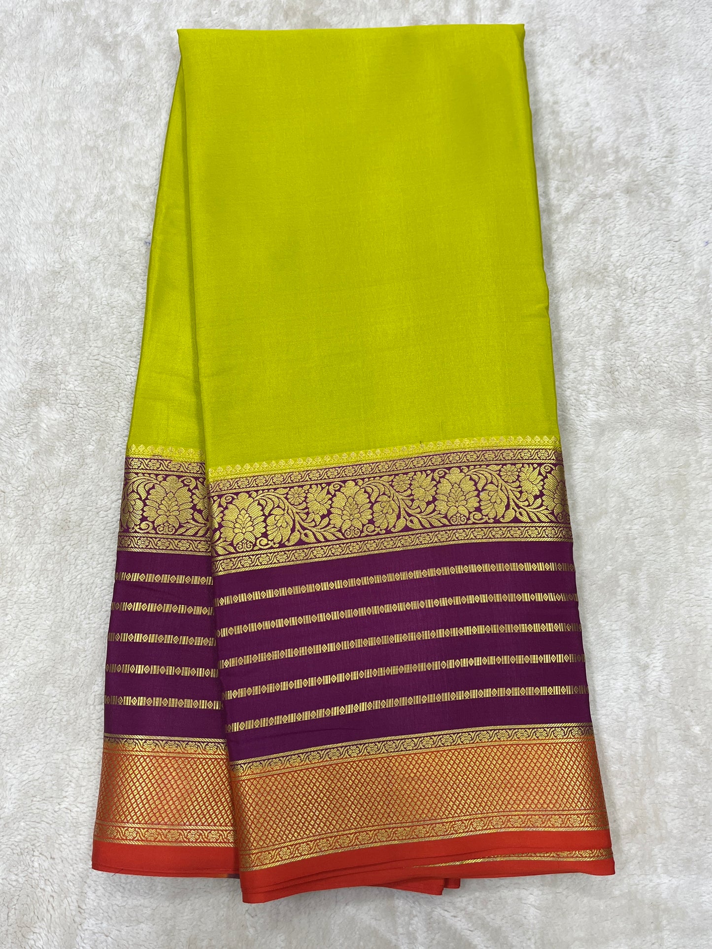 Pure Crepe Mysore Silk 3D contrast - 2637794