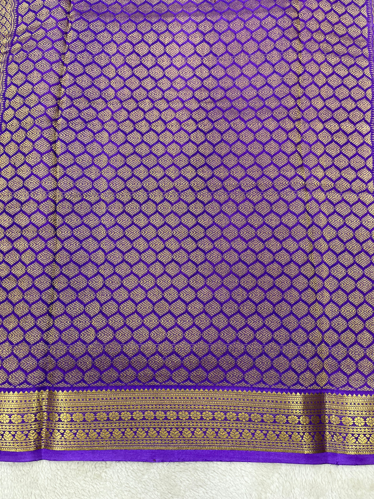 Pure crepe Mysore silk- Shaded Mix Checks(1145313)