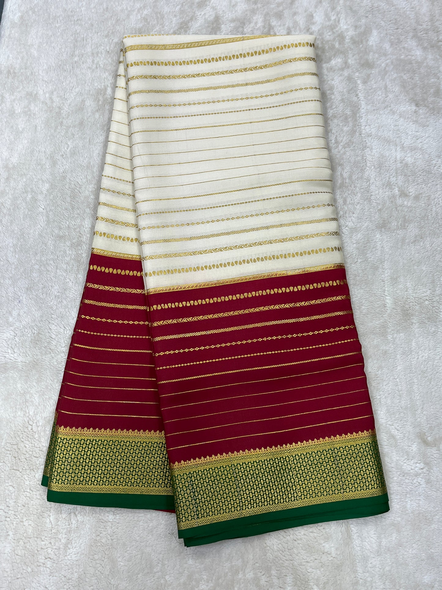Pure Crepe Mysore Silk Bentex checks butta contrast - 2637795