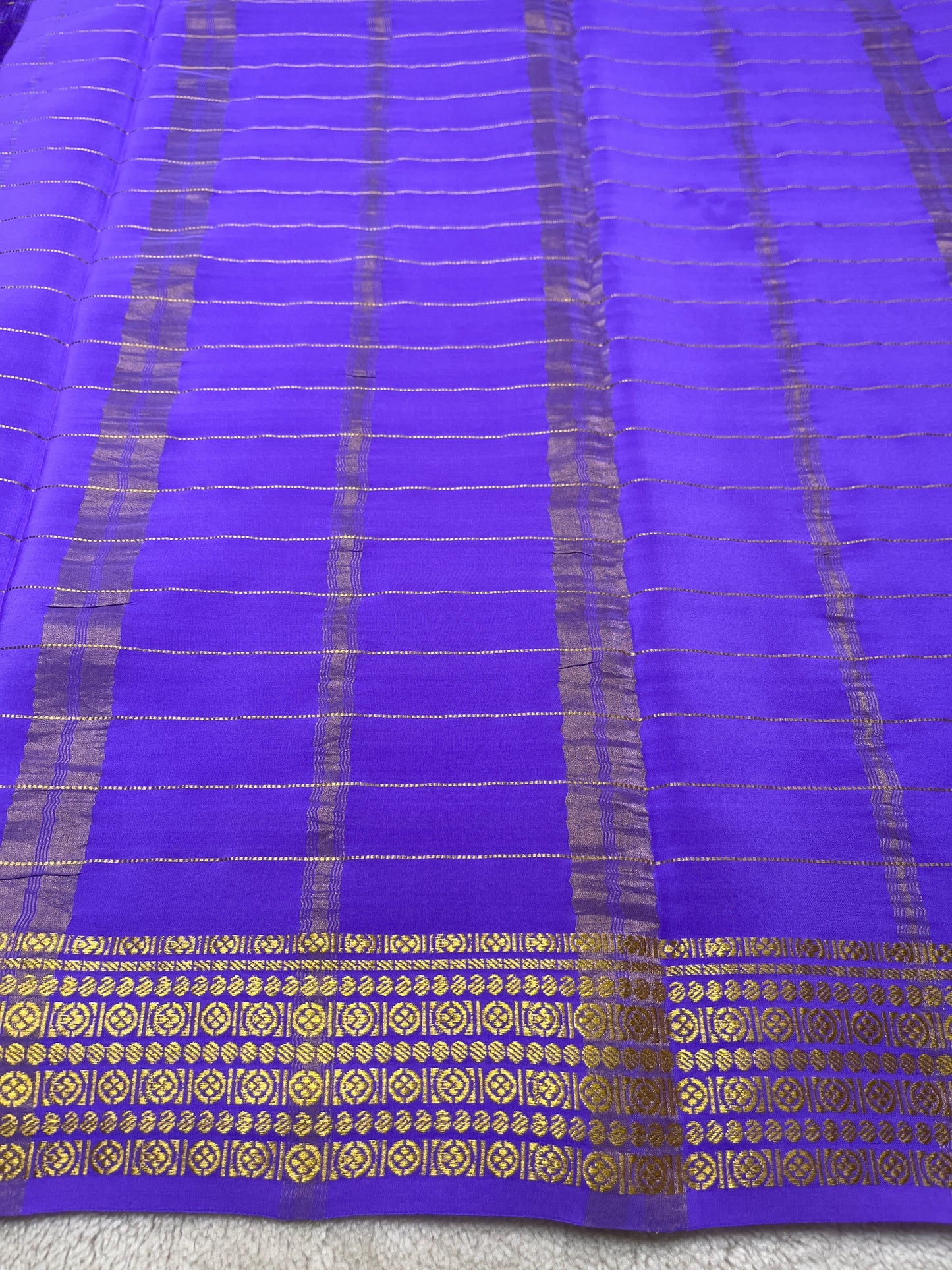 Pure Mysore silk checks Rudraksha (1438316)