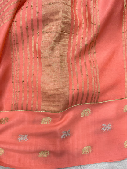 Pure crepe Mysore silk- Kad/Cow/Bor(15230701)