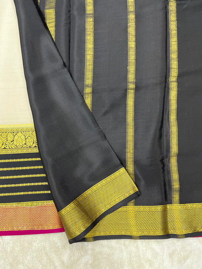 Pure Crepe Mysore Silk 3D contrast - 2637794