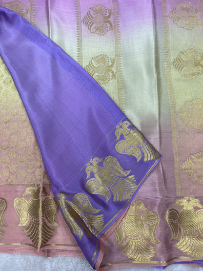 Pure Crepe Mysore Silk garuda border - 1549113