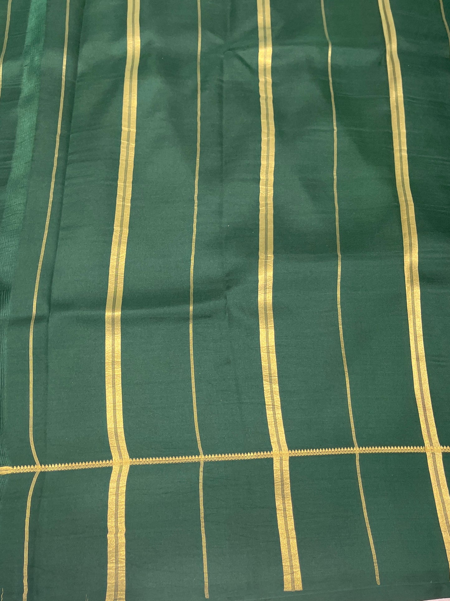 Pure Zari Mysore Silk Saree Bentex Border In Pink With Green Contrast Color