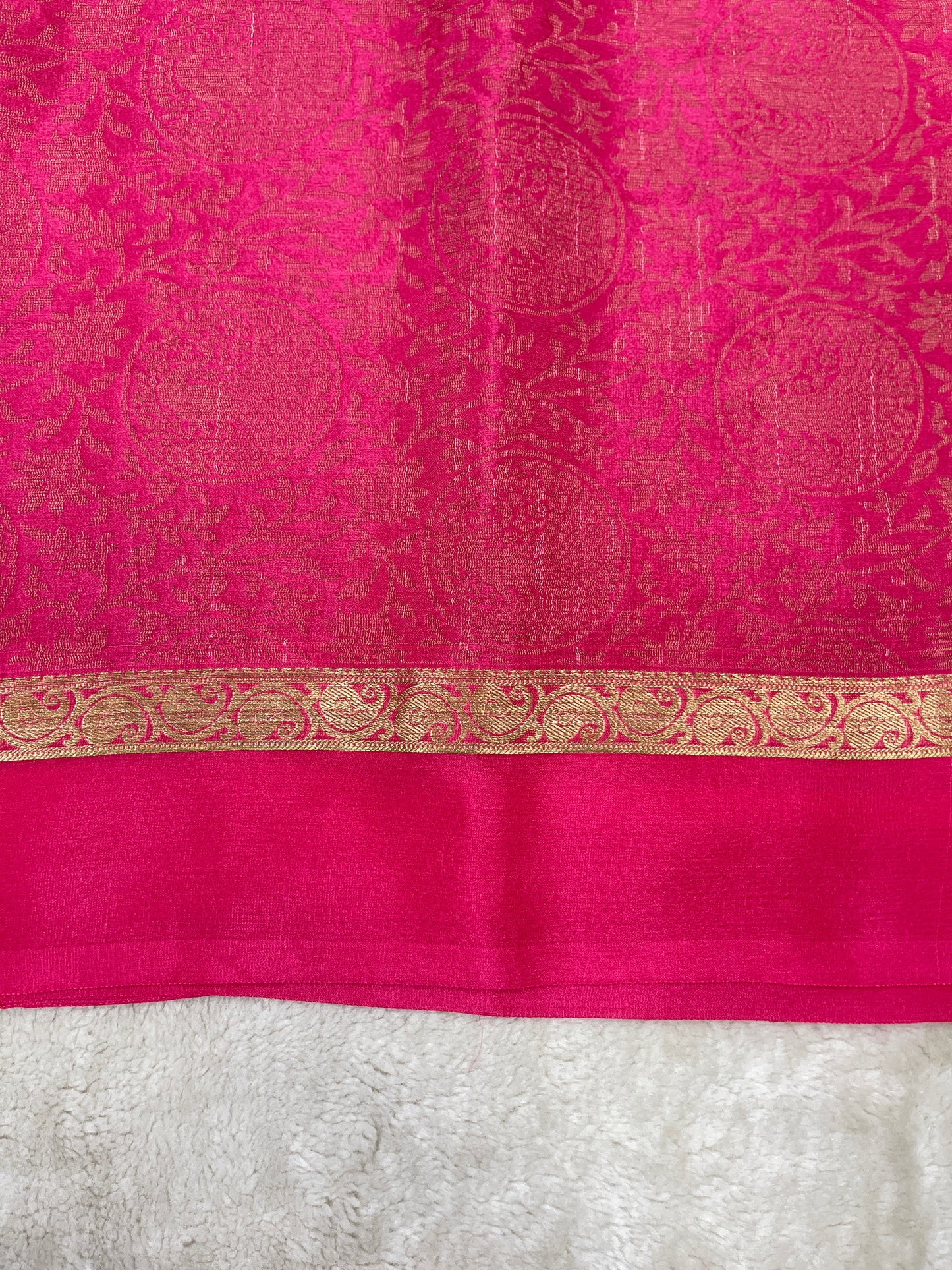 Pure Crepe Mysore Silk crush brocade - 1145309