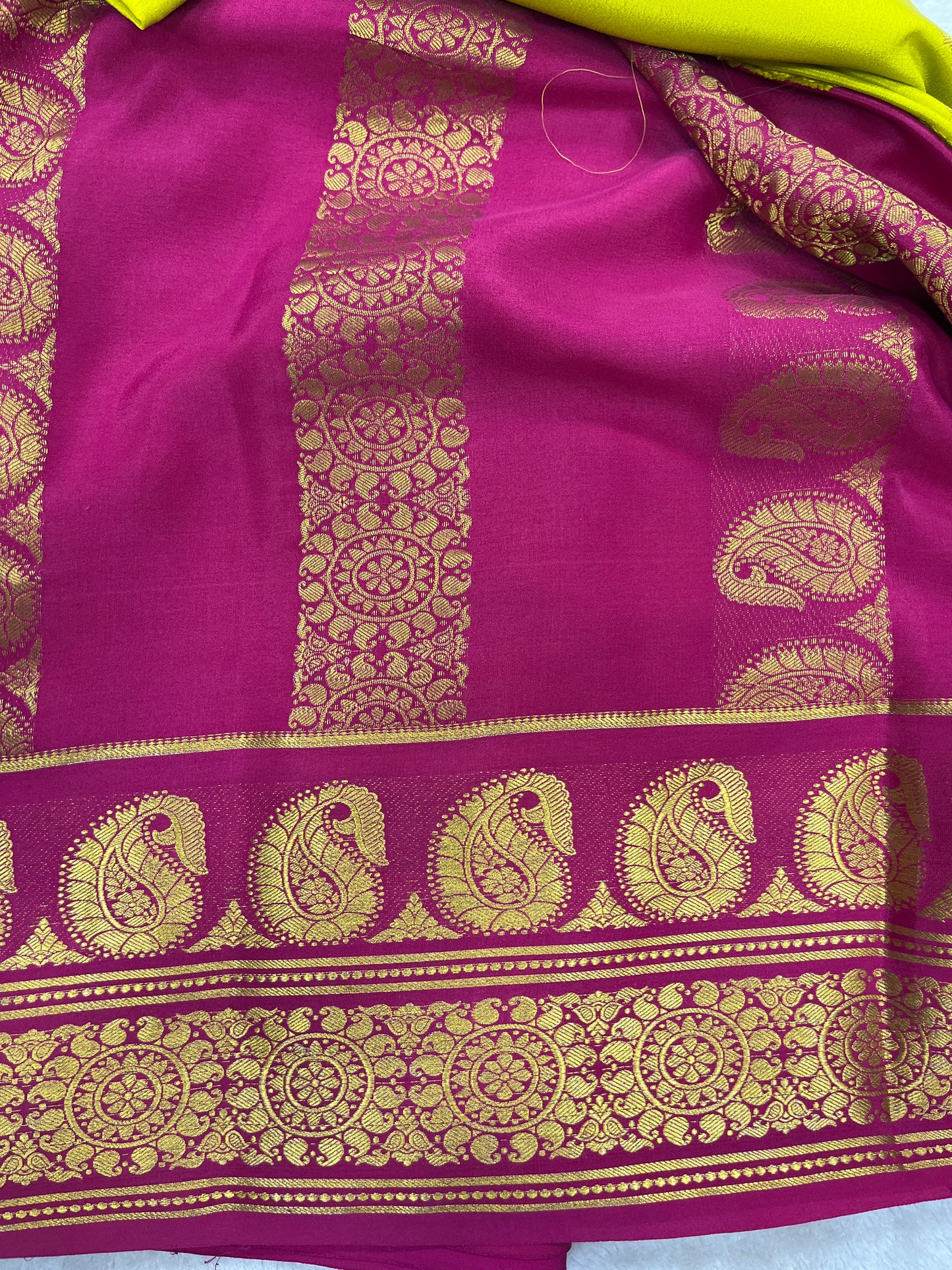 Pure crepe Mysore silk KSIC Mango(1104901)