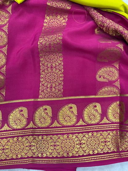 Pure crepe Mysore silk KSIC Mango(1104901)