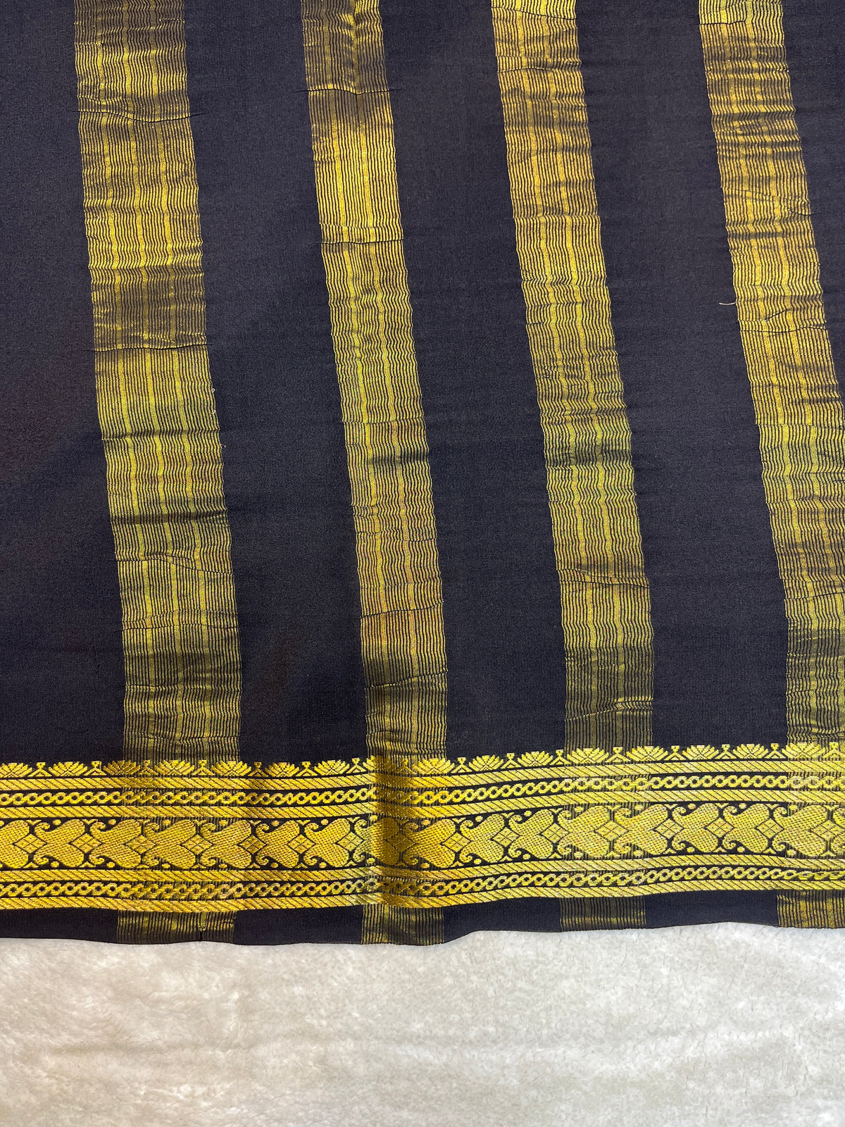 Pure Crepe Mysore Silk Saree-120 GSM(1100608)