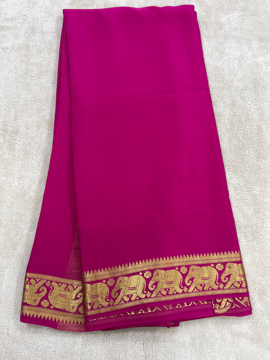 Sliver Based zari Pure Mysore Silk Saree