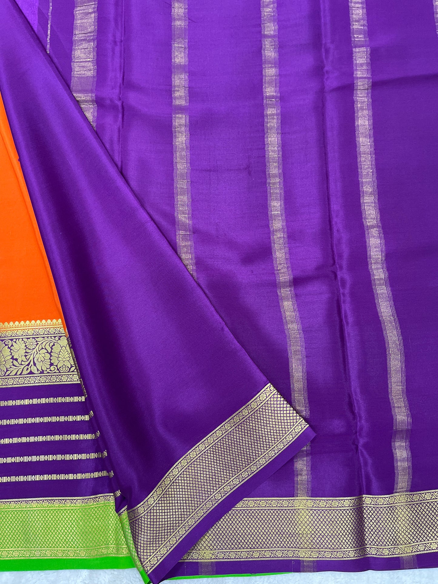 Pure Crepe Mysore Silk 3D contrast - 2637794