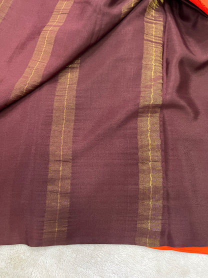 Pure crepe Mysore silk- Plain Brocade(1106503)