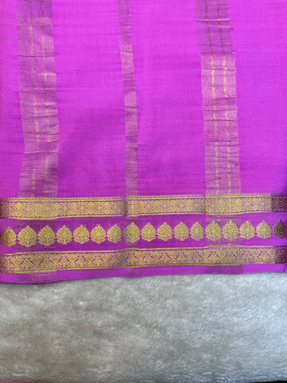 Pure Crepe Mysore Silk Saree-100 GSM(131036403)