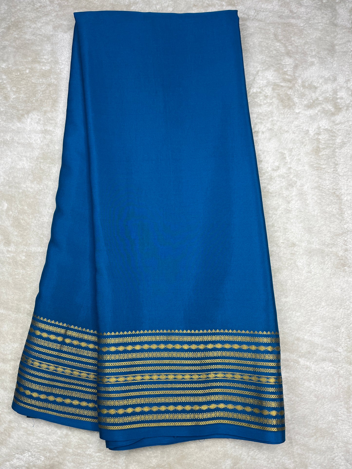 Pure crepe Mysore silk - lines border ( 1104902)