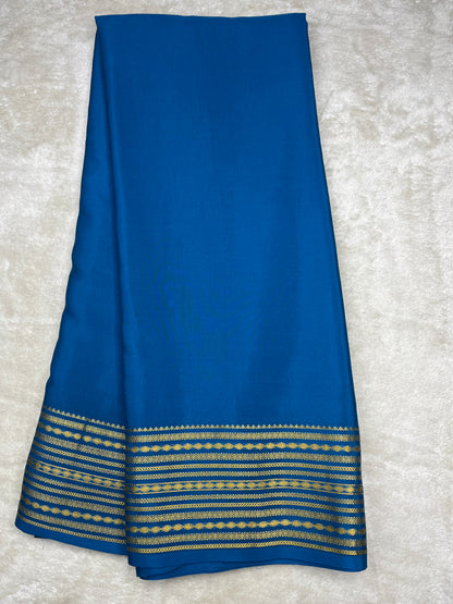 Pure crepe Mysore silk - lines border ( 1104902)