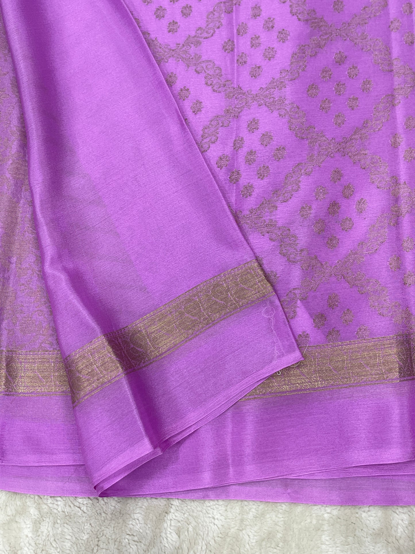 Pure Crepe Mysore Silk crush brocade - 1145309