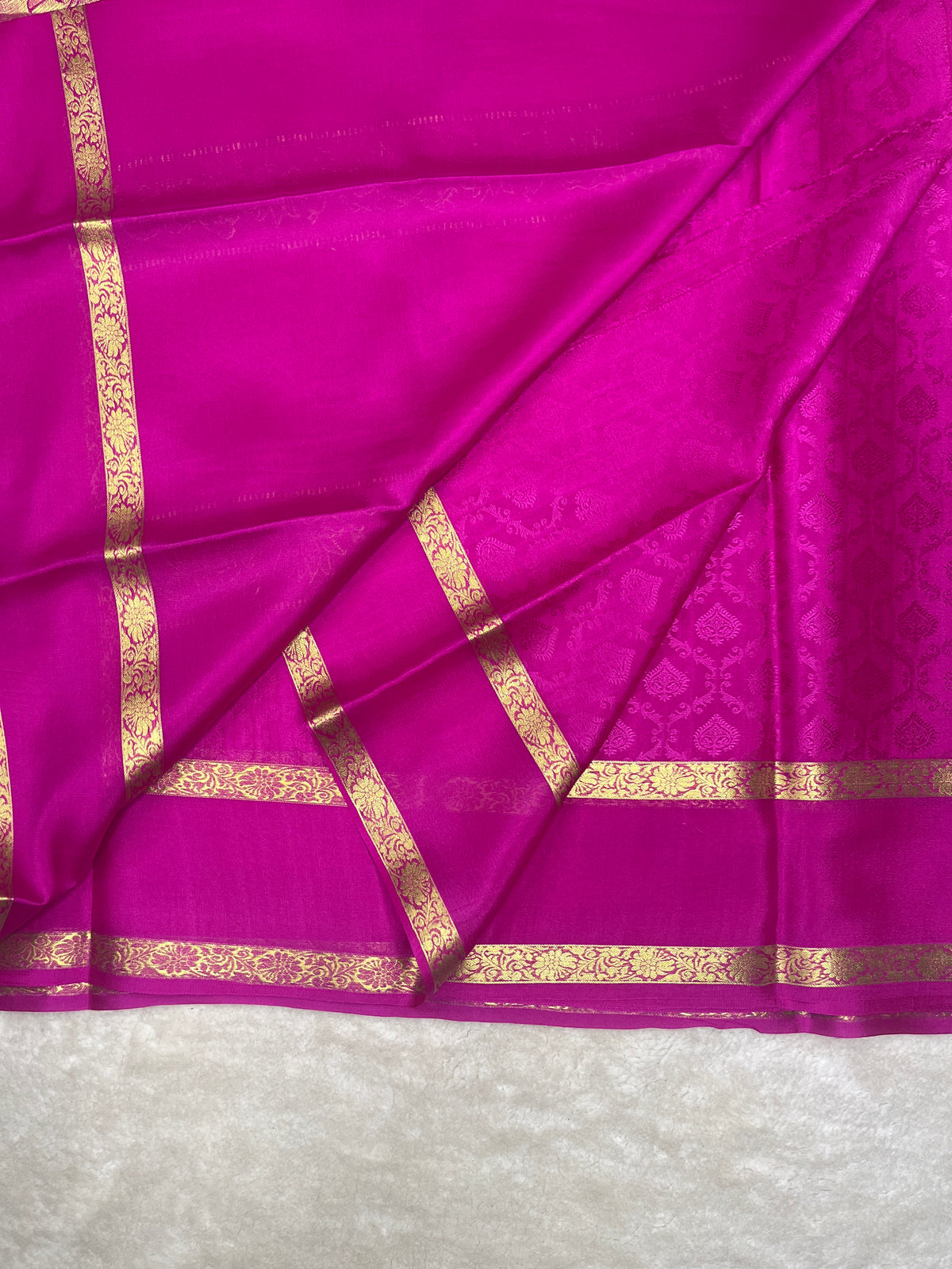 Pure crepe Mysore silk saree-80 Gsm (13SO1505)