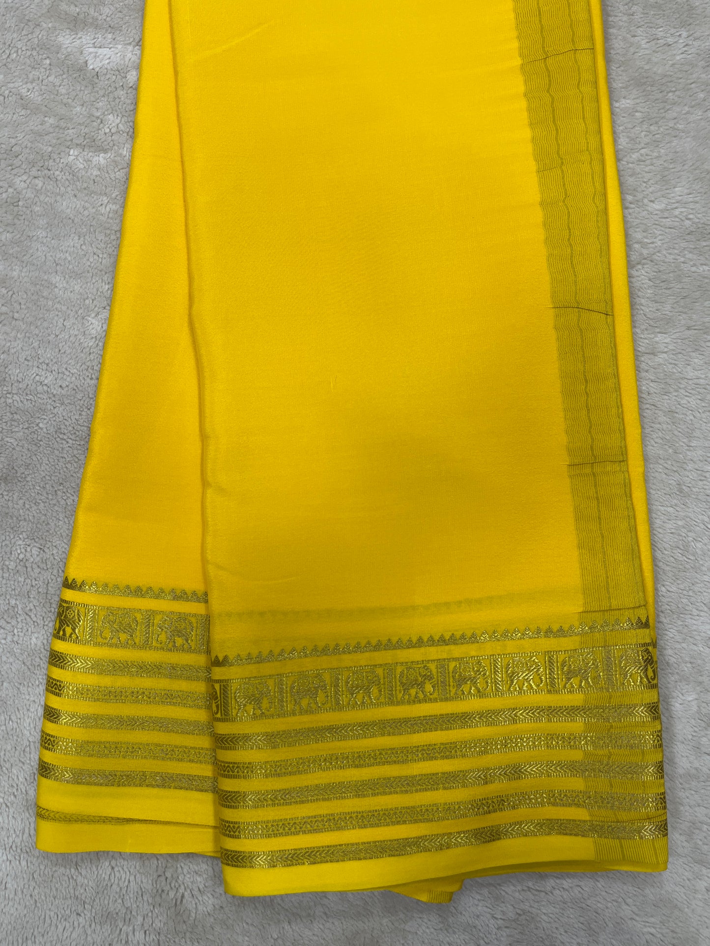 Pure crepe Mysore silk-Gatti Border & 9 By(1104001)
