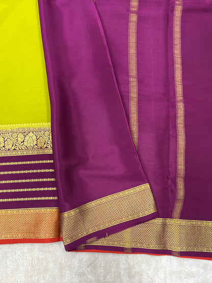 Pure Crepe Mysore Silk 3D contrast - 2637794