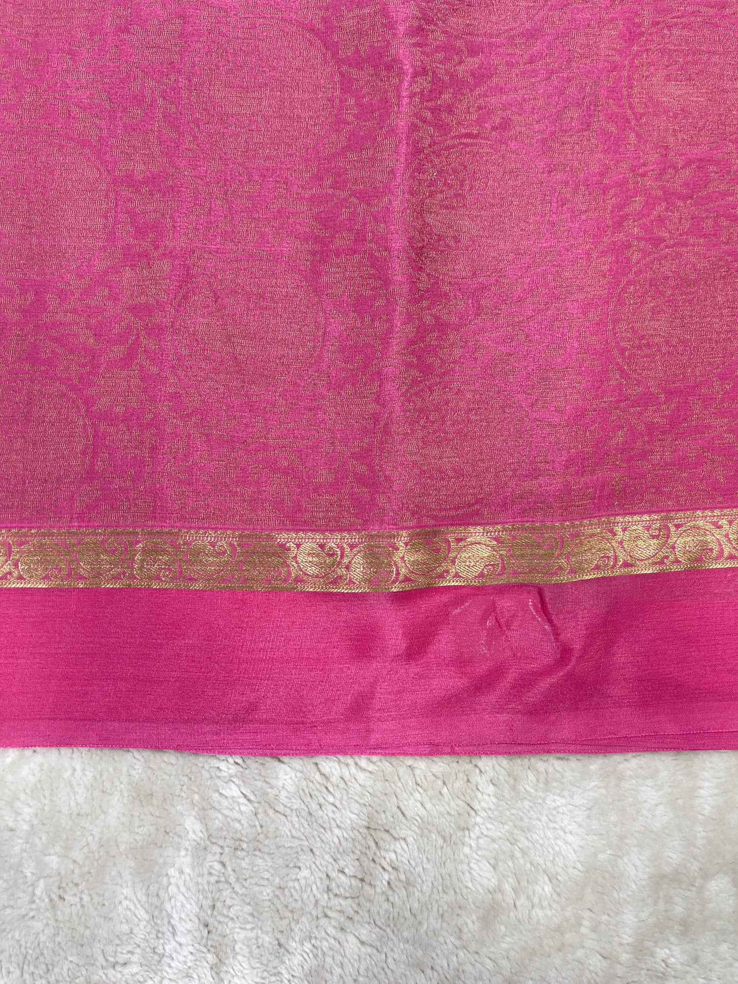 Pure Crepe Mysore Silk crush brocade - 1145309