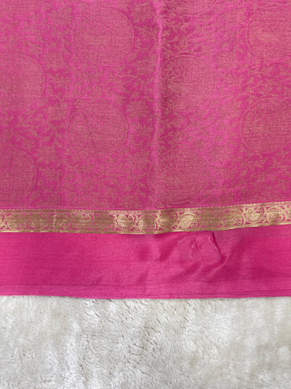 Pure Crepe Mysore Silk crush brocade - 1145309