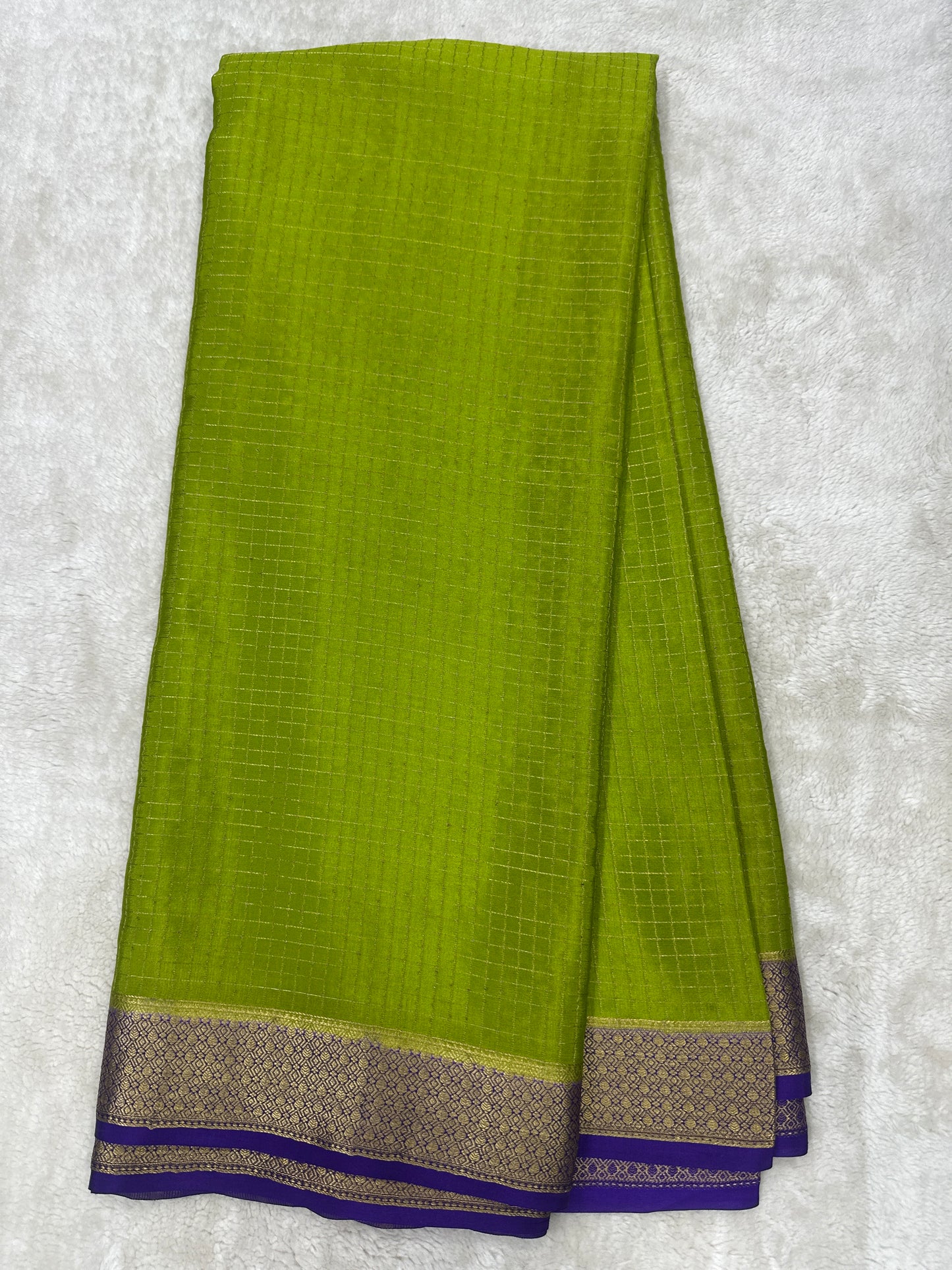 Pure Crepe Mysore silks saree mungi checks