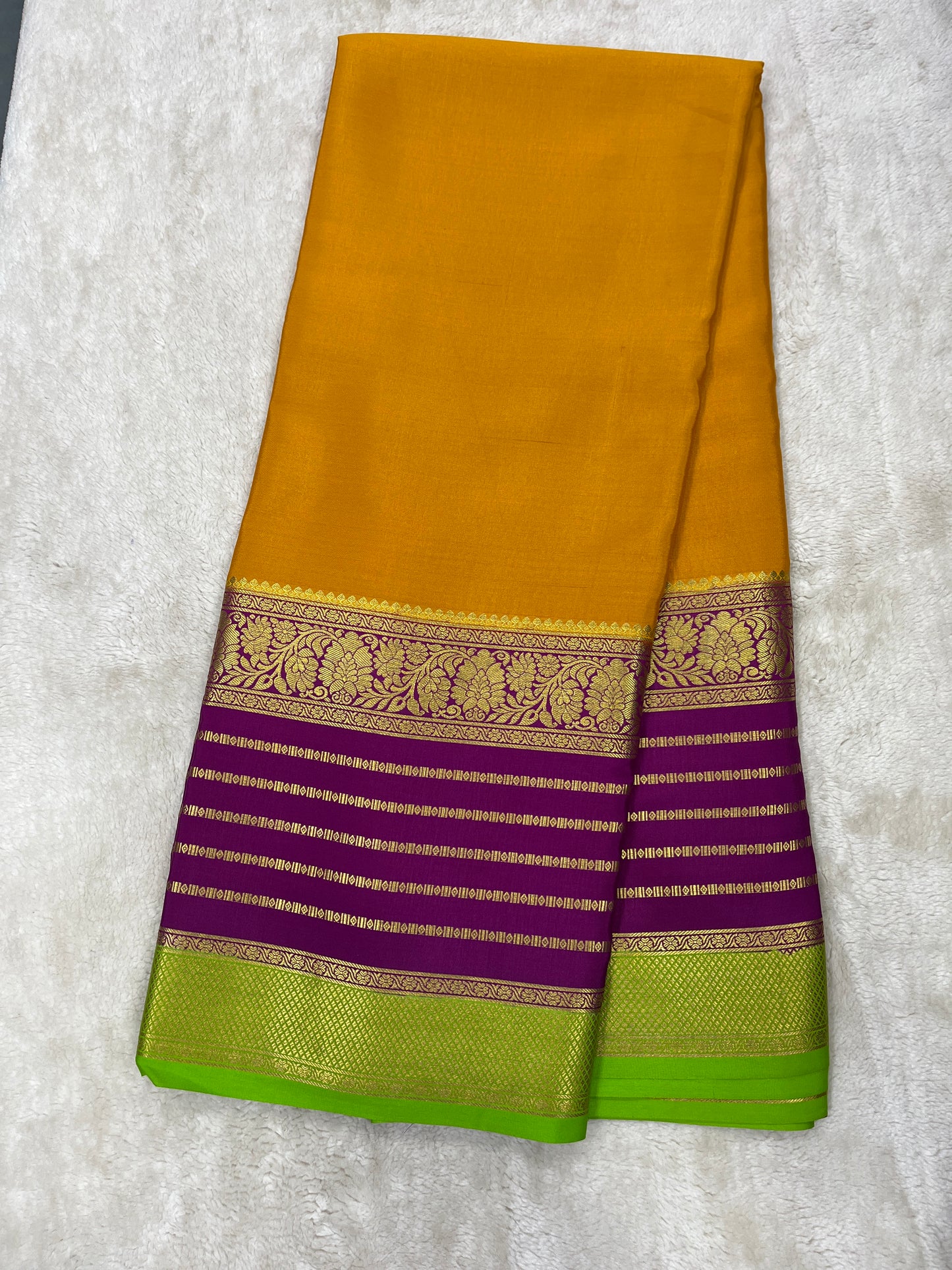 Pure Crepe Mysore Silk 3D contrast - 2637794