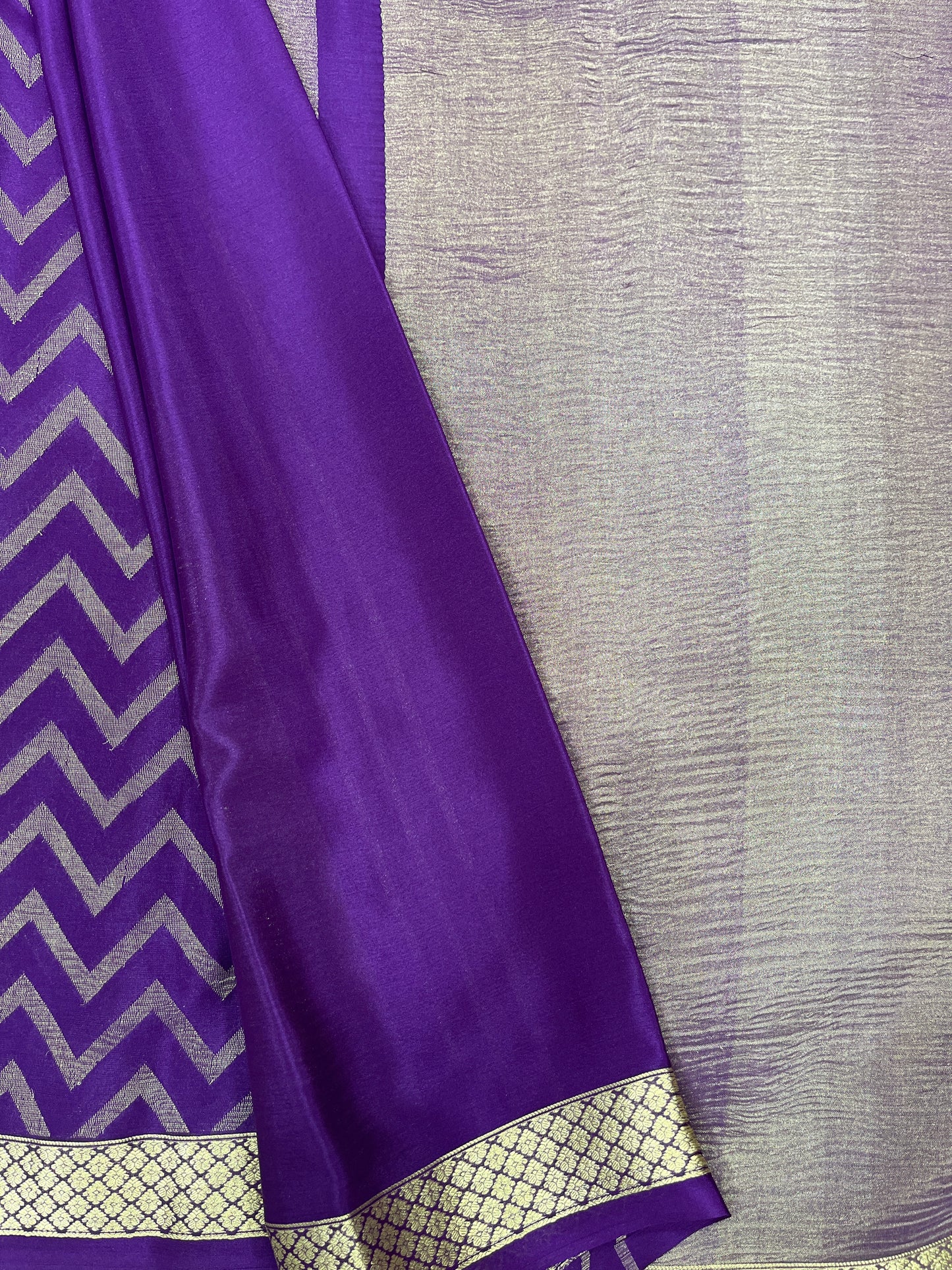 Pure Crepe Mysore Silk brocade - 1145311