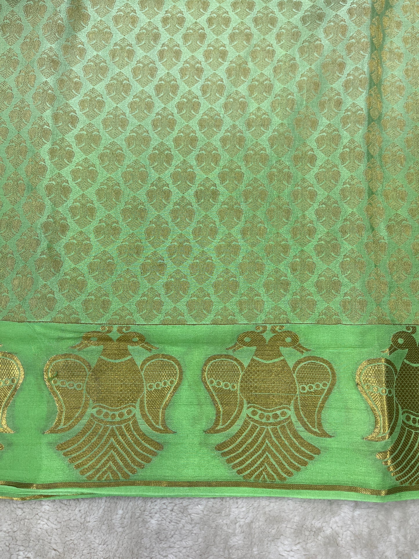 Pure Crepe Mysore Silk garuda border - 1549113