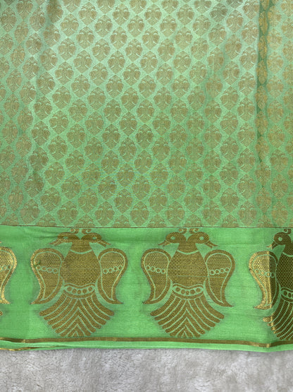 Pure Crepe Mysore Silk garuda border - 1549113