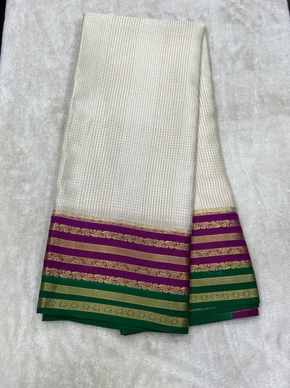 Pure Crepe Mysore Silk  Bentex checks - 2637797