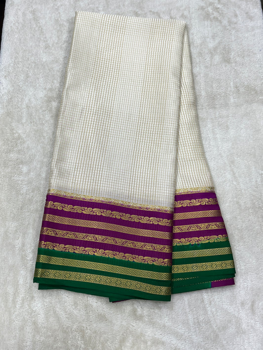 Pure Crepe Mysore Silk  Bentex checks - 2637797