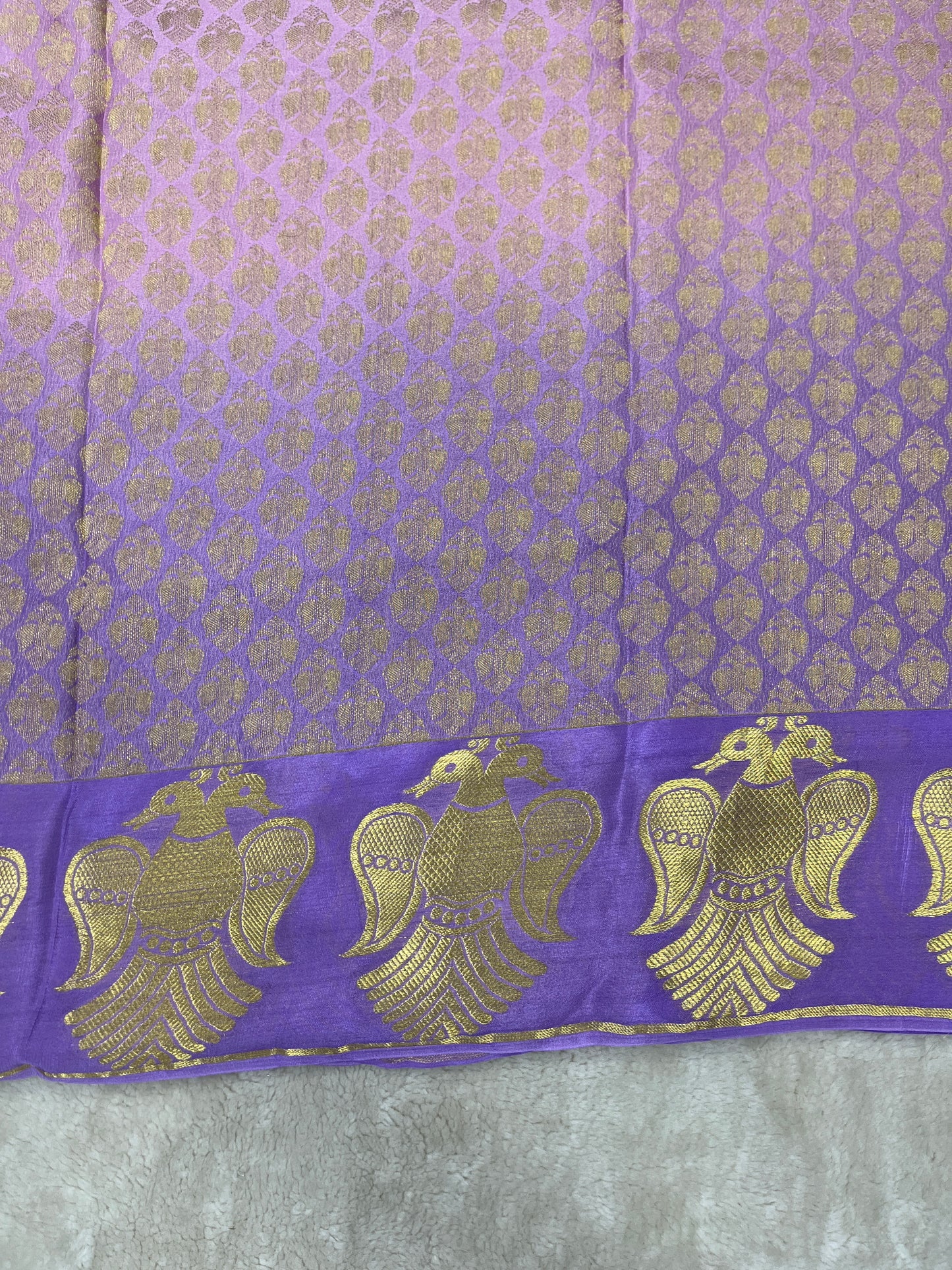 Pure Crepe Mysore Silk garuda border - 1549113