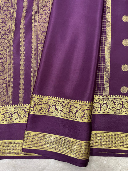Pure crepe Mysore silk saree 12105001 (120gsm)