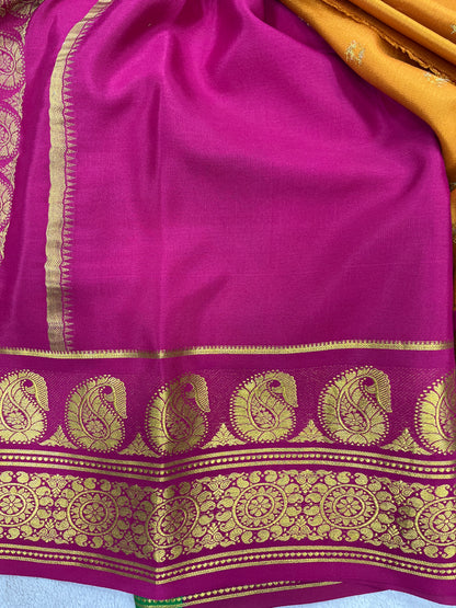 Pure crepe Mysore silk KSIC Mango(1104901)