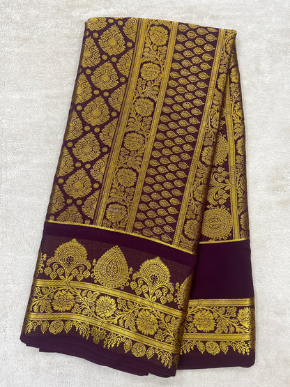Pure  Mysore silk saree 1463631 ( 150 GSM )