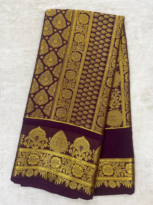 Pure  Mysore silk saree 1463631 ( 150 GSM )
