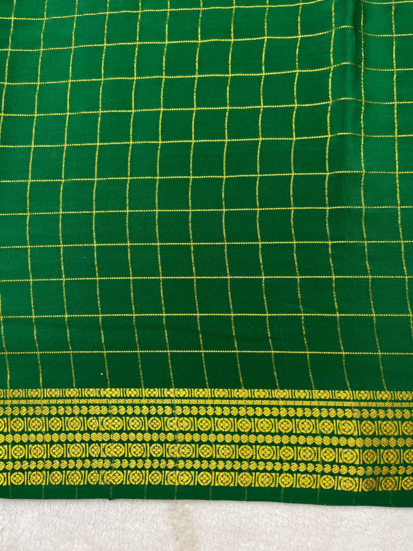 Pure Mysore silk saree checks Rudraksha (1438376)
