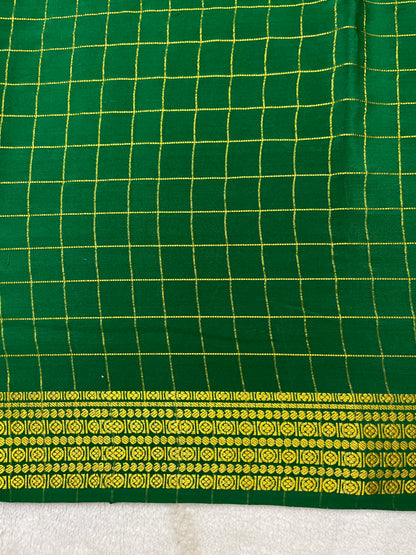 Pure Mysore silk saree checks Rudraksha (1438376)