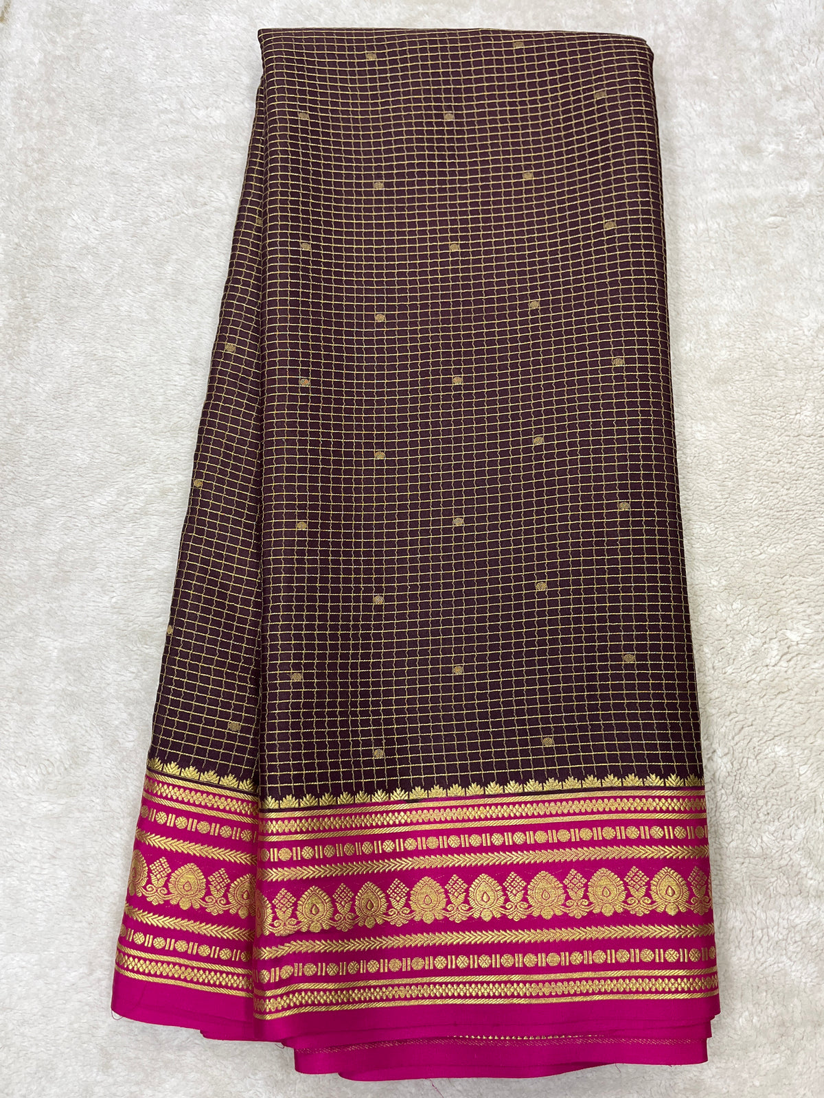 Pure crepe Mysore silk saree 12105103 (120gsm)